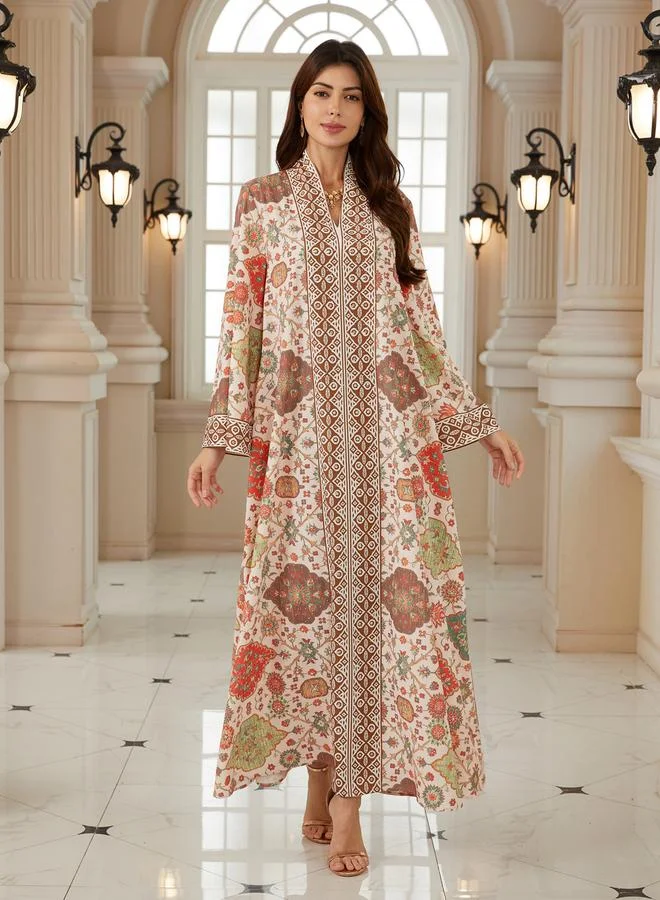 تايك تو جلابية مطبعة بقصة واسعة